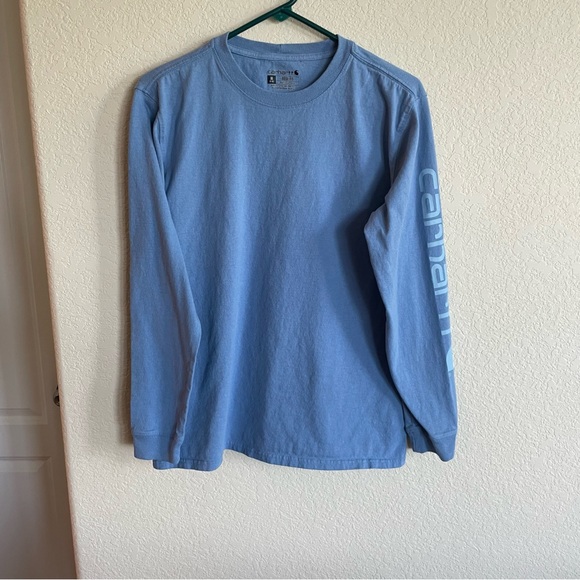 Carhartt Women’s Light Blue Long Sleeve Tee Loose Fit - Picture 1 of 7